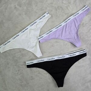 Calvin Klein Womens Thong Underwear 3 Pack Logo Band Size Large NWOT